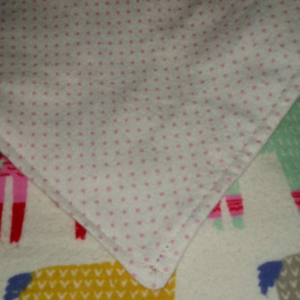 Homemade Llama Pink Baby Blanket - Picture 4 of 8